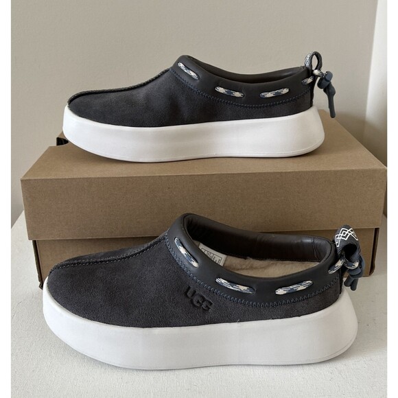 New UGG Women Classic Boom Slip-on Fashion Sneakers US Size 5 Grey - Picture 4 of 7